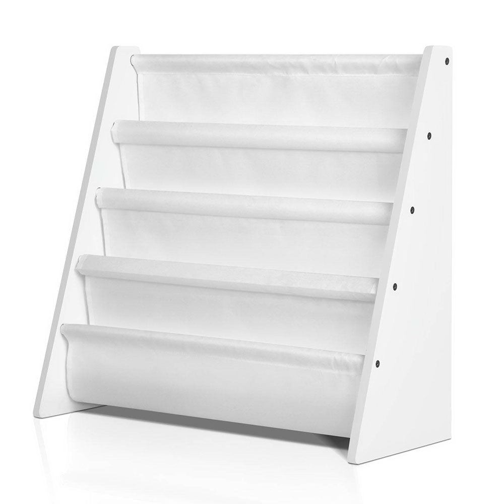 Keezi 4 Tiers Kids Bookshelf Magazine Shelf Children Bookcase Rack Organiser - TRENDZ