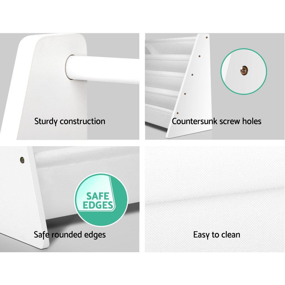 Keezi 4 Tiers Kids Bookshelf Magazine Shelf Children Bookcase Rack Organiser - TRENDZ