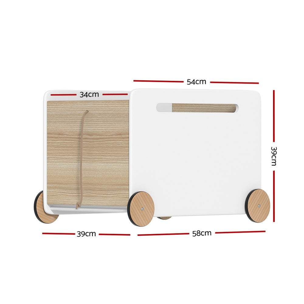 Keezi Kids Toy Box Container Children Chest Storage Clothes Organiser Wheels - TRENDZ