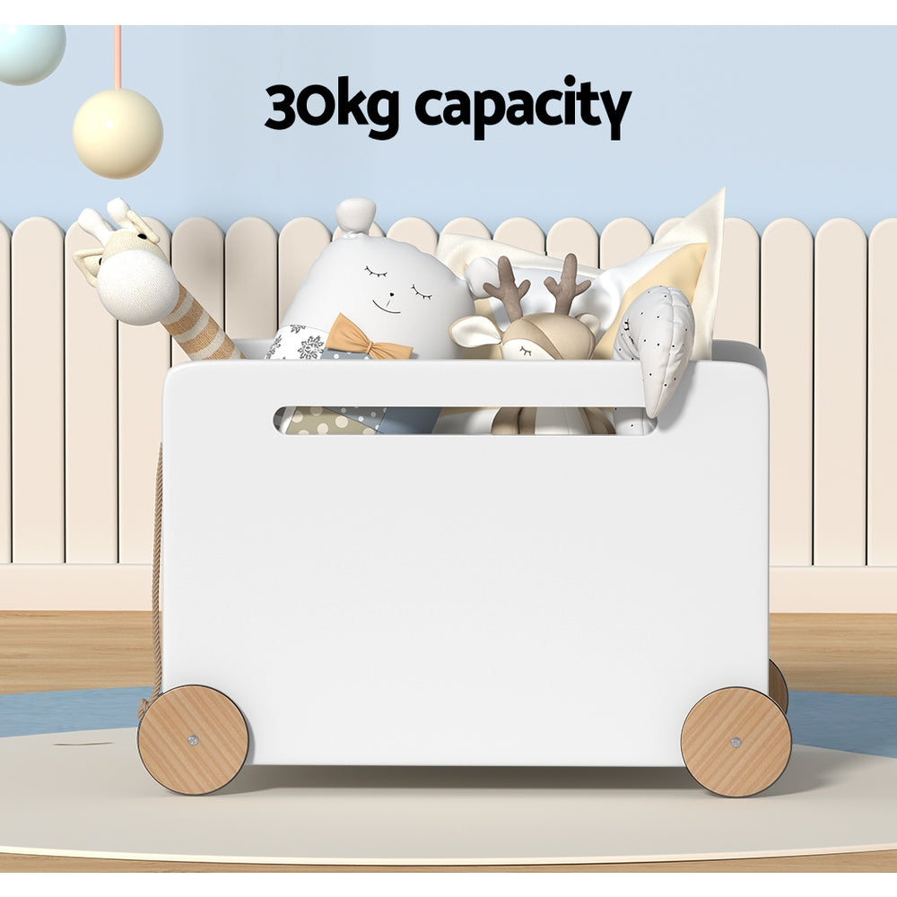 Keezi Kids Toy Box Container Children Chest Storage Clothes Organiser Wheels - TRENDZ