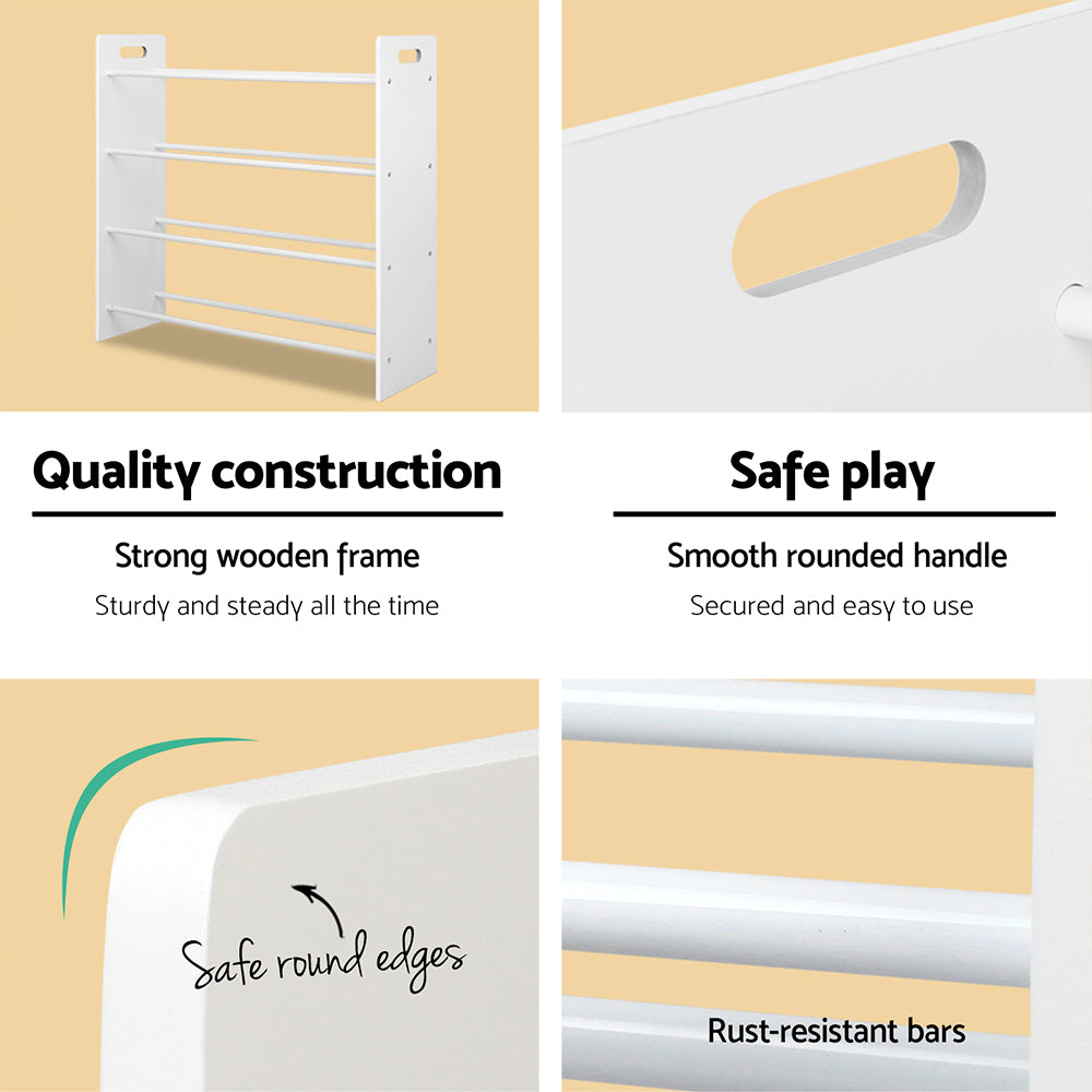 Keezi Kids Toy Box 12 Bins Bookshelf Organiser Children Storage Rack - TRENDZ