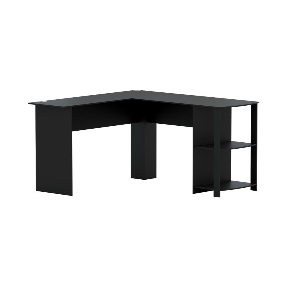 Artiss Computer Desk Shelf L-Shape Black 136CM - TRENDZ