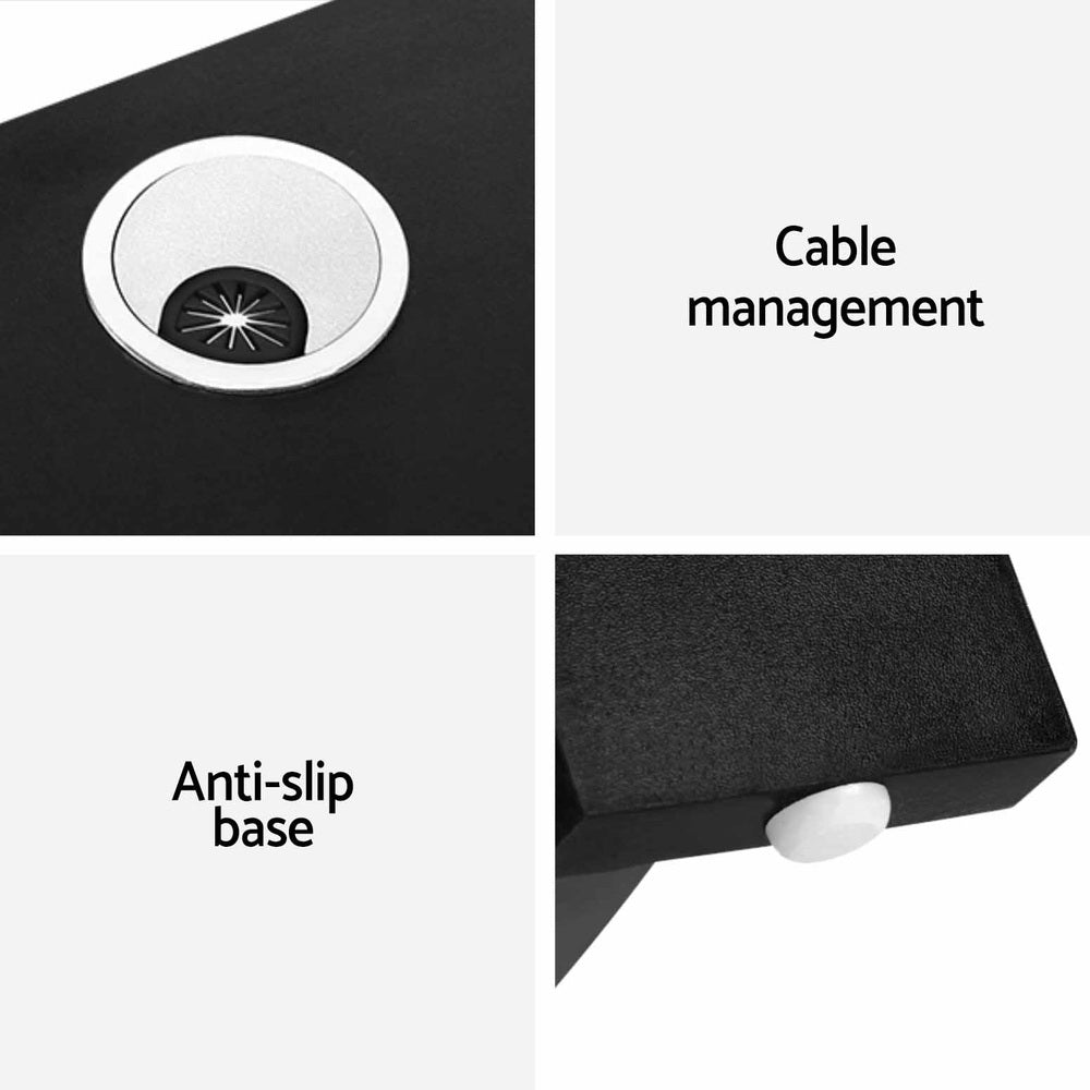 Artiss Computer Desk Shelf L-Shape Black 136CM - TRENDZ