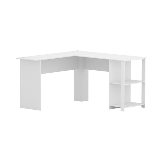 Artiss Computer Desk Shelf L-Shape White 136CM - TRENDZ