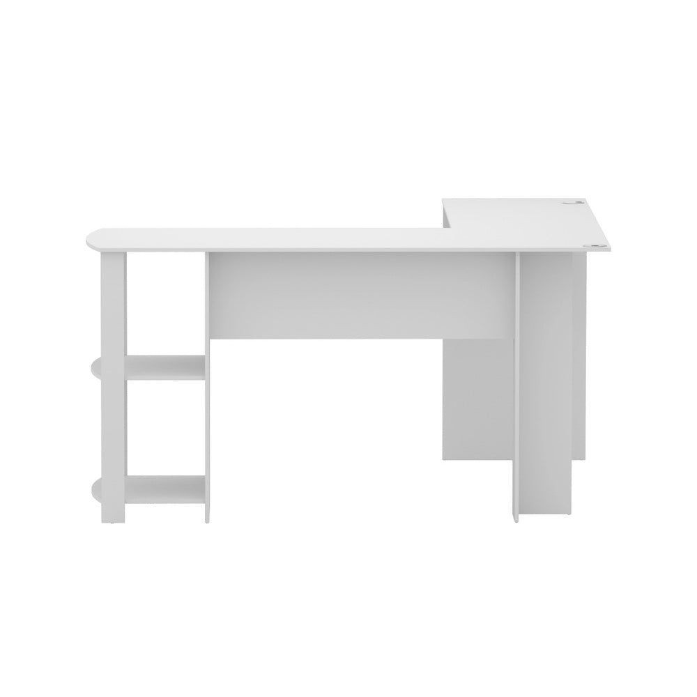 Artiss Computer Desk Shelf L-Shape White 136CM - TRENDZ