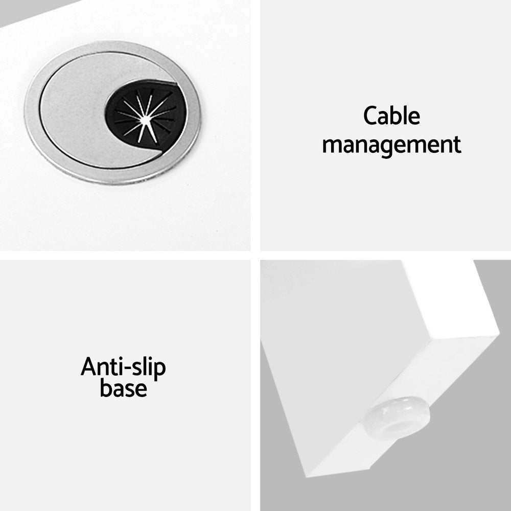 Artiss Computer Desk Shelf L-Shape White 136CM - TRENDZ