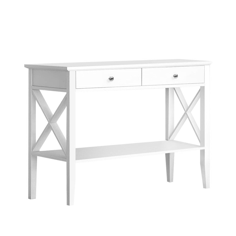 Artiss Console Table 2 Drawers 100CM White Chole - TRENDZ