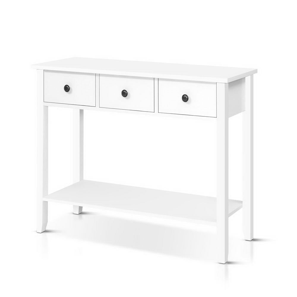 Artiss Console Table 3 Drawers 100CM White Chole - TRENDZ