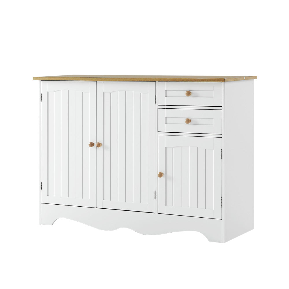 Artiss Buffet Sideboard 3 Doors - BERNE White - TRENDZ