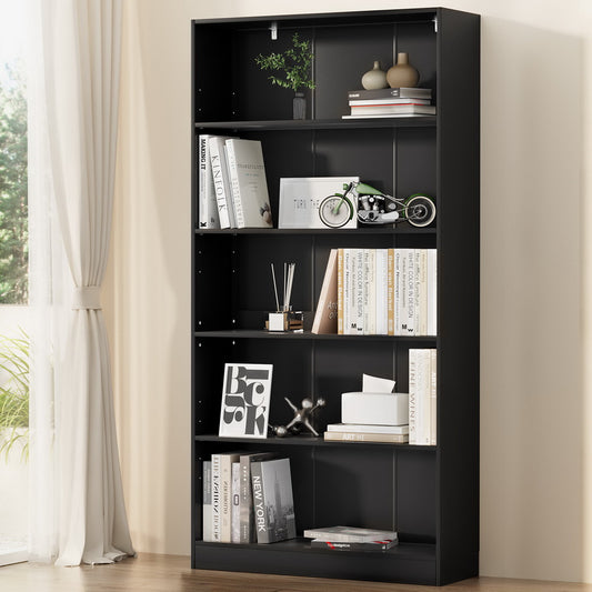 Artiss Bookshelf 5 Tiers ANTON Black - TRENDZ