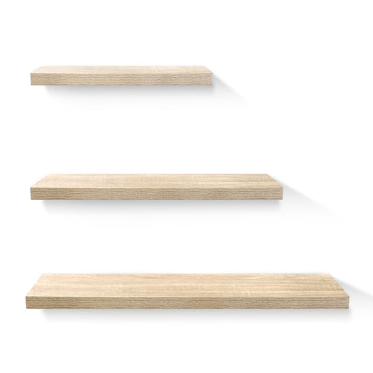 Artiss Floating Wall Shelf Set of 3 Oak - TRENDZ