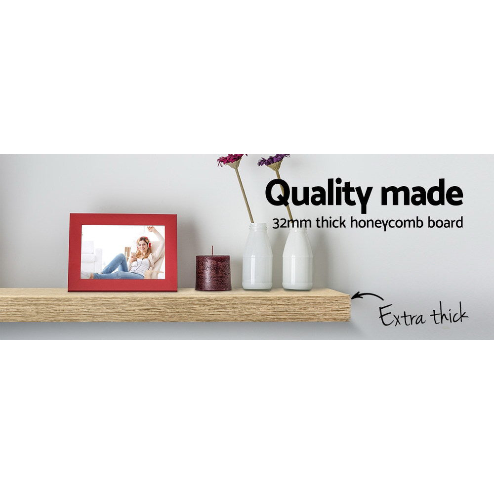 Artiss Floating Wall Shelf Set of 3 Oak - TRENDZ