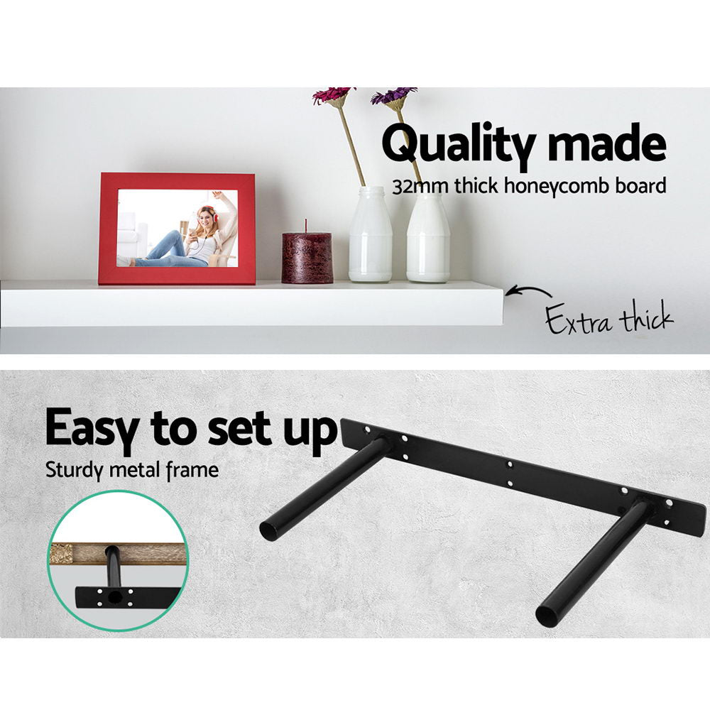 Artiss Floating Wall Shelf Set of 3 White - TRENDZ