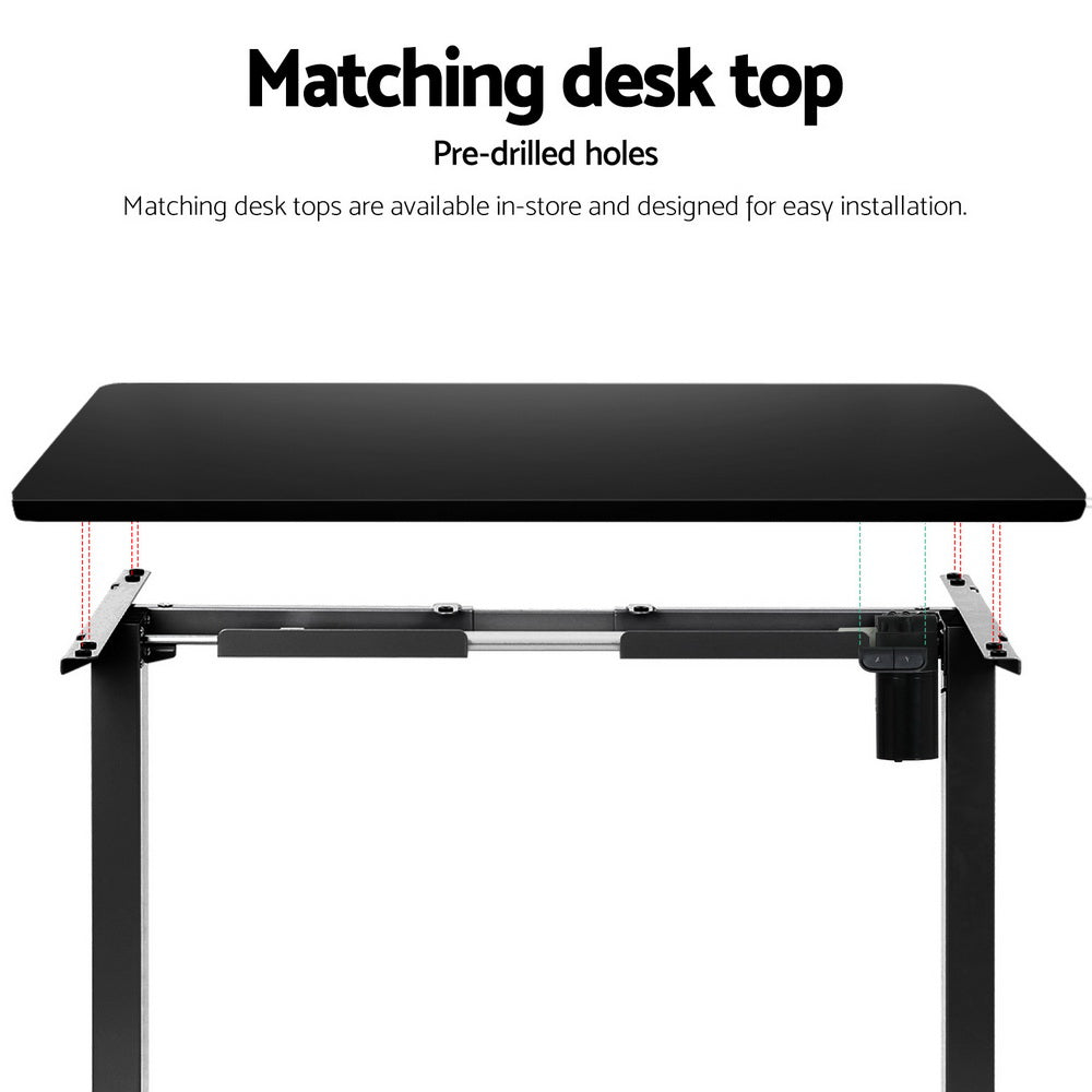 Artiss Electric Standing Desk Frame Only Height Adjustable 70KG Load Black - TRENDZ