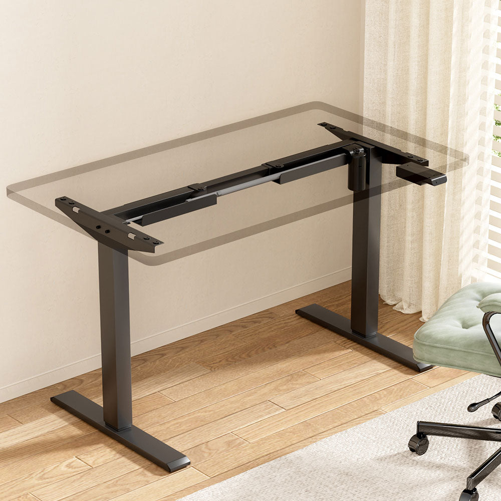 Artiss Electric Standing Desk Frame Only Height Adjustable 70KG Load Black - TRENDZ