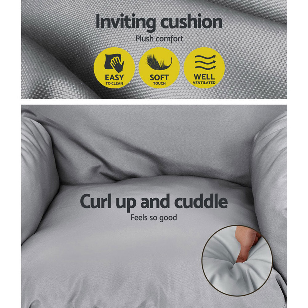 Gardeon Outdoor Egg Swing Chair Patio Furniture Pod Stand Canopy Foldable Grey - TRENDZ