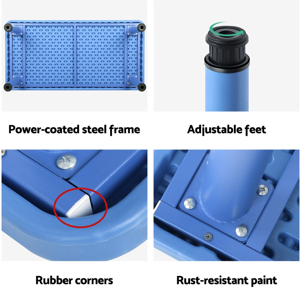 Keezi Kids Table Plastic Square Activity Study Desk 60X120CM - TRENDZ