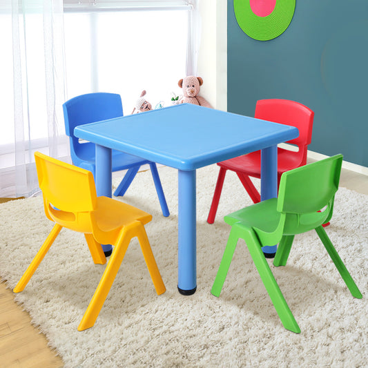 Keezi 5PCS Kids Table and Chairs Set Children Study Desk Furniture Plastic 4 Chairs - TRENDZ