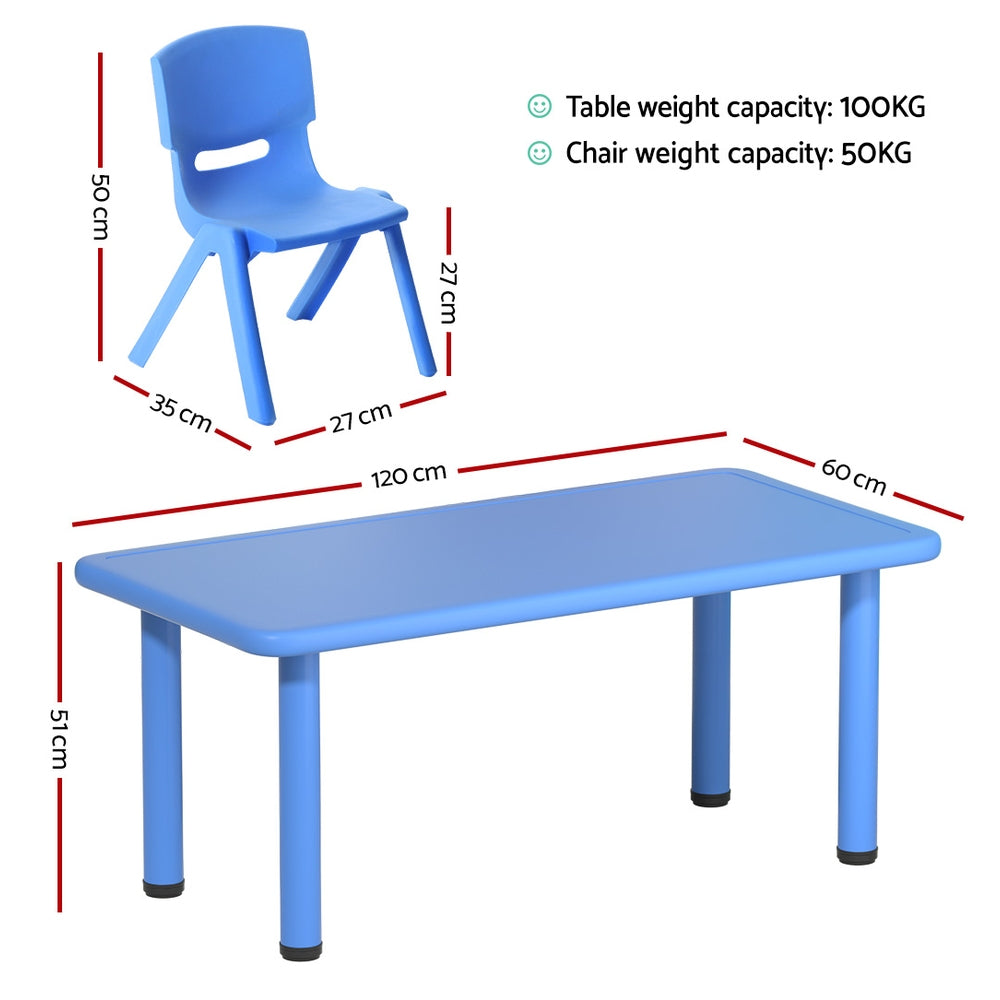 Keezi 9PCS Kids Table and Chairs Set Children Study Desk Furniture Plastic 8 Chairs - TRENDZ