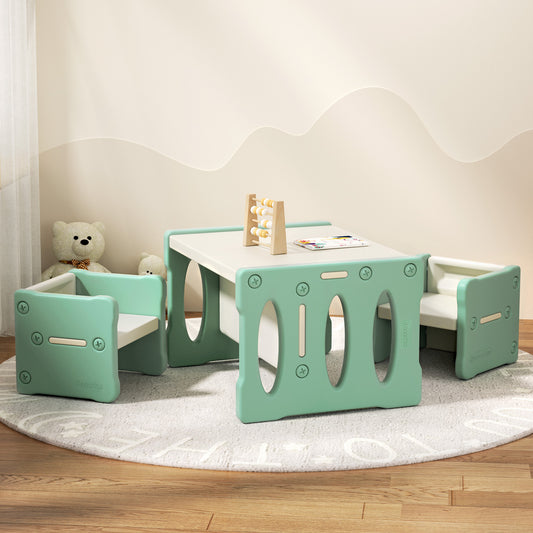 Keezi 3PCS Kids Table and Chairs Set HDPE - TRENDZ