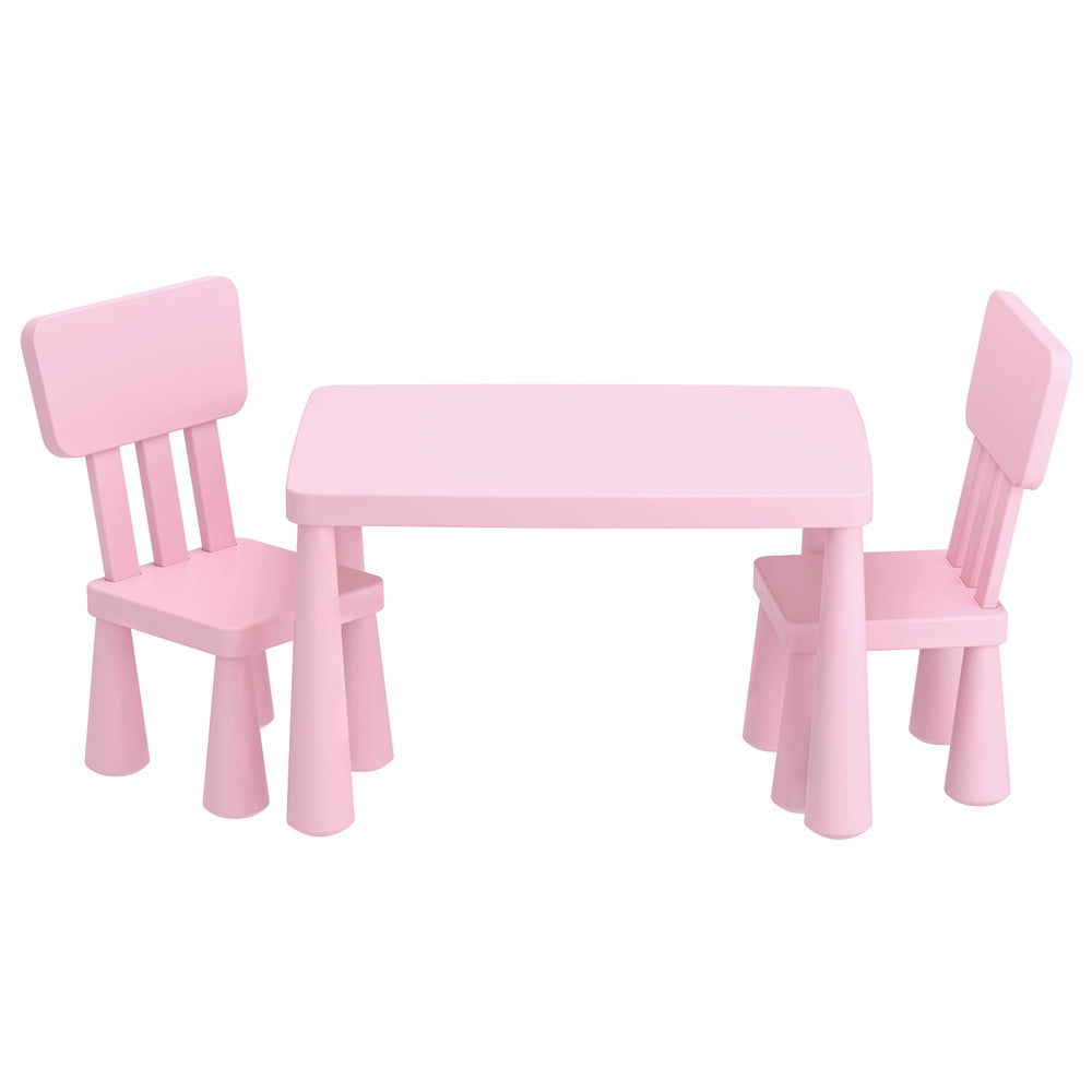 1 Keezi Kids Table and 2 Chairs Set Pink - TRENDZ