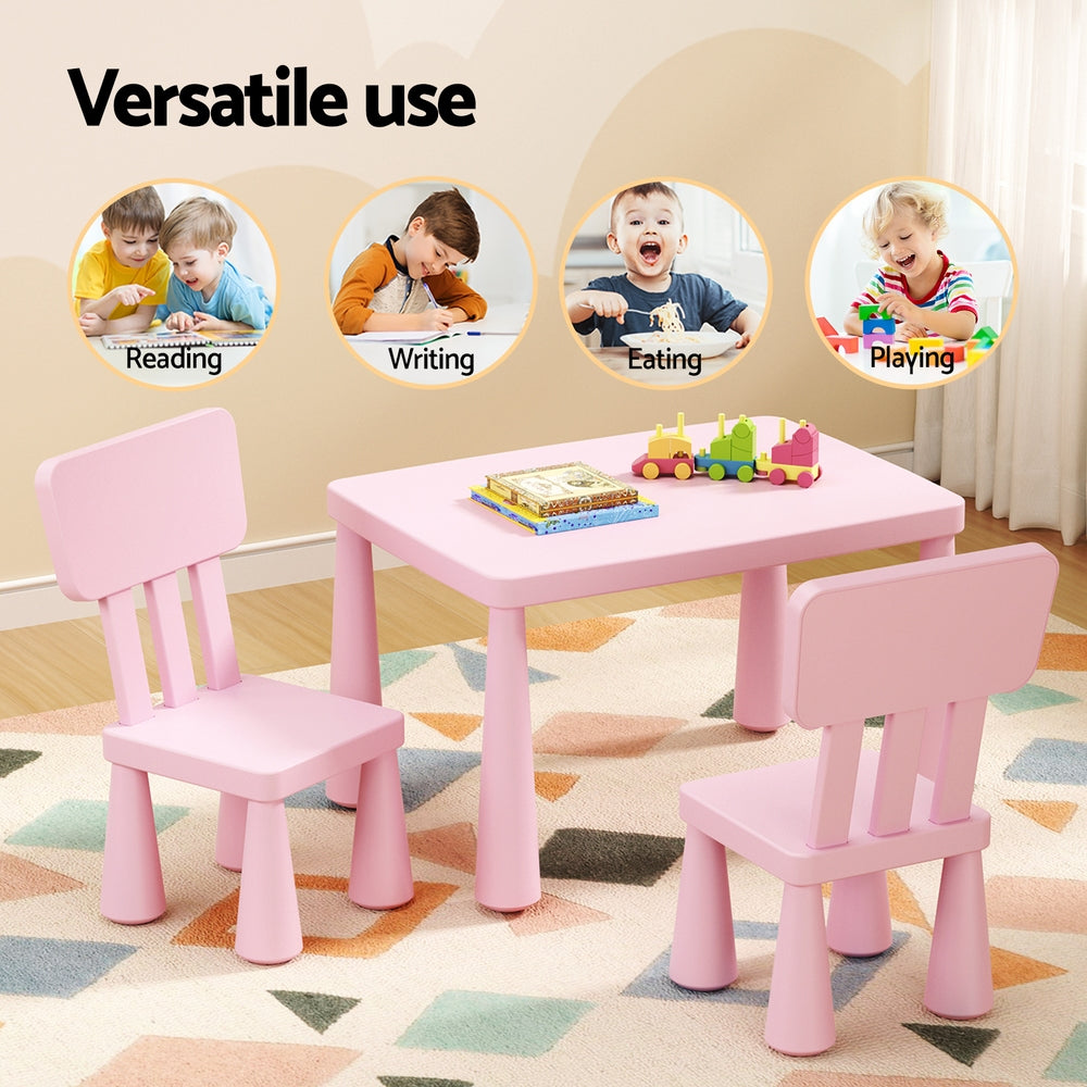 1 Keezi Kids Table and 2 Chairs Set Pink - TRENDZ