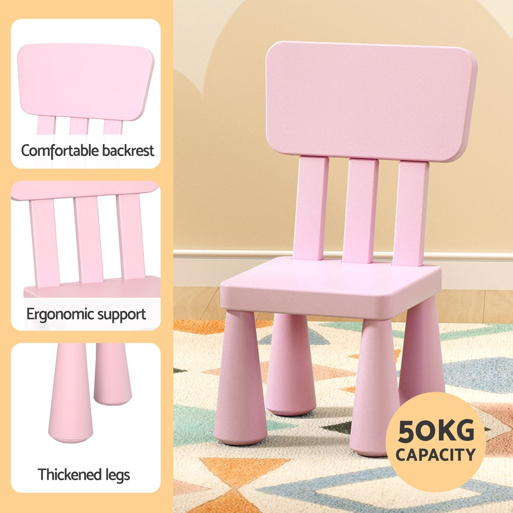 1 Keezi Kids Table and 2 Chairs Set Pink - TRENDZ