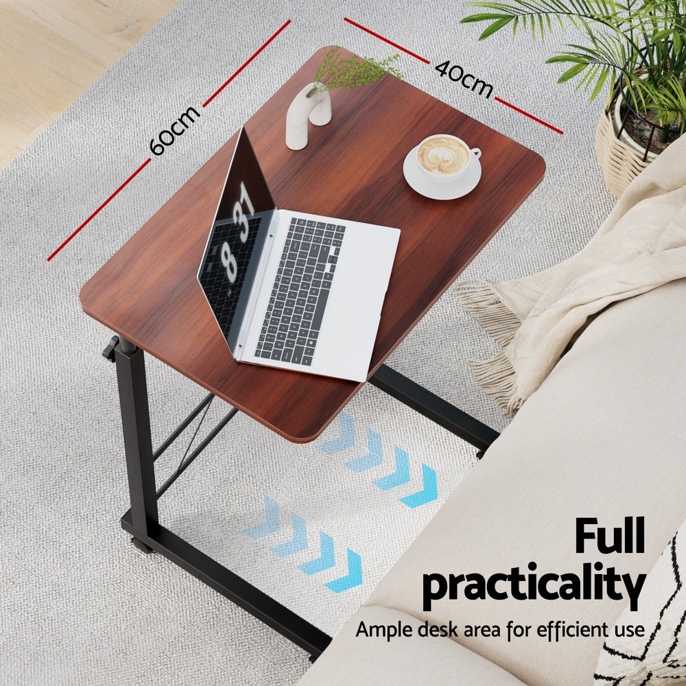 Artiss Laptop Desk Table Adjustable 60CM Dark Wood - TRENDZ