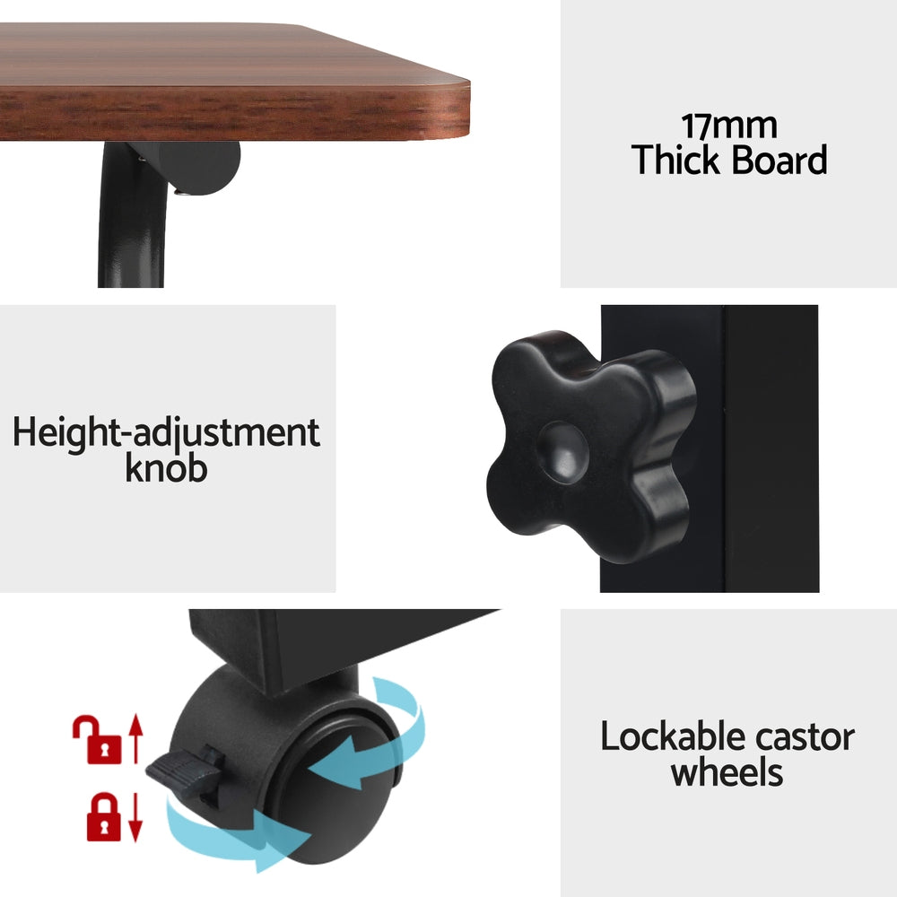 Artiss Laptop Desk Table Adjustable 60CM Dark Wood - TRENDZ