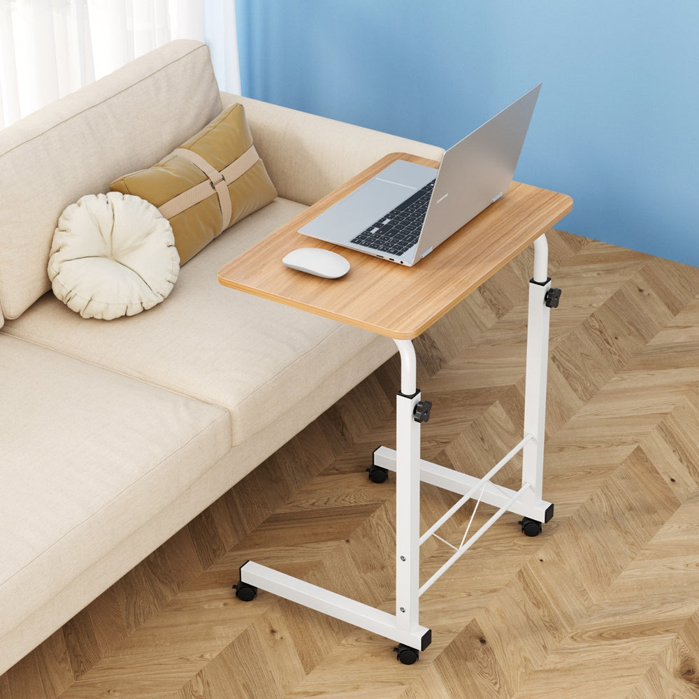Artiss Laptop Desk Table Adjustable 60CM Light Wood - TRENDZ
