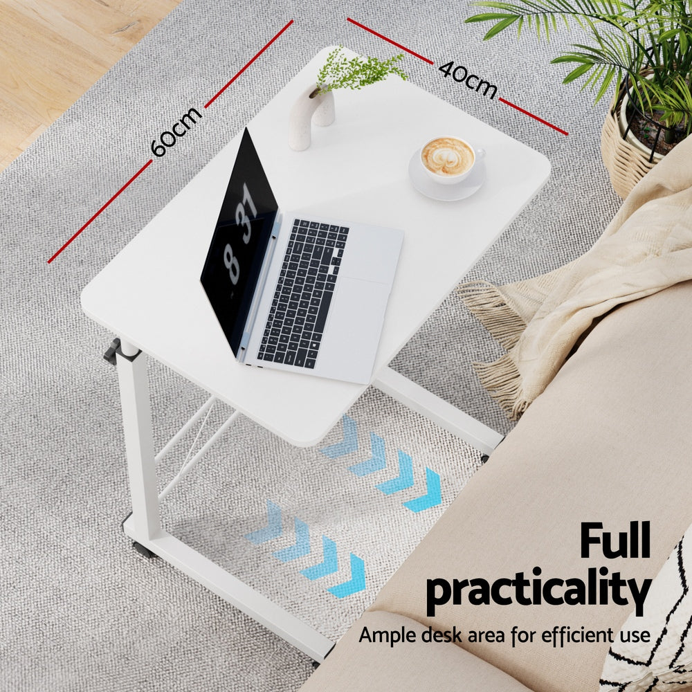 Artiss Laptop Desk Table Adjustable 60CM White - TRENDZ