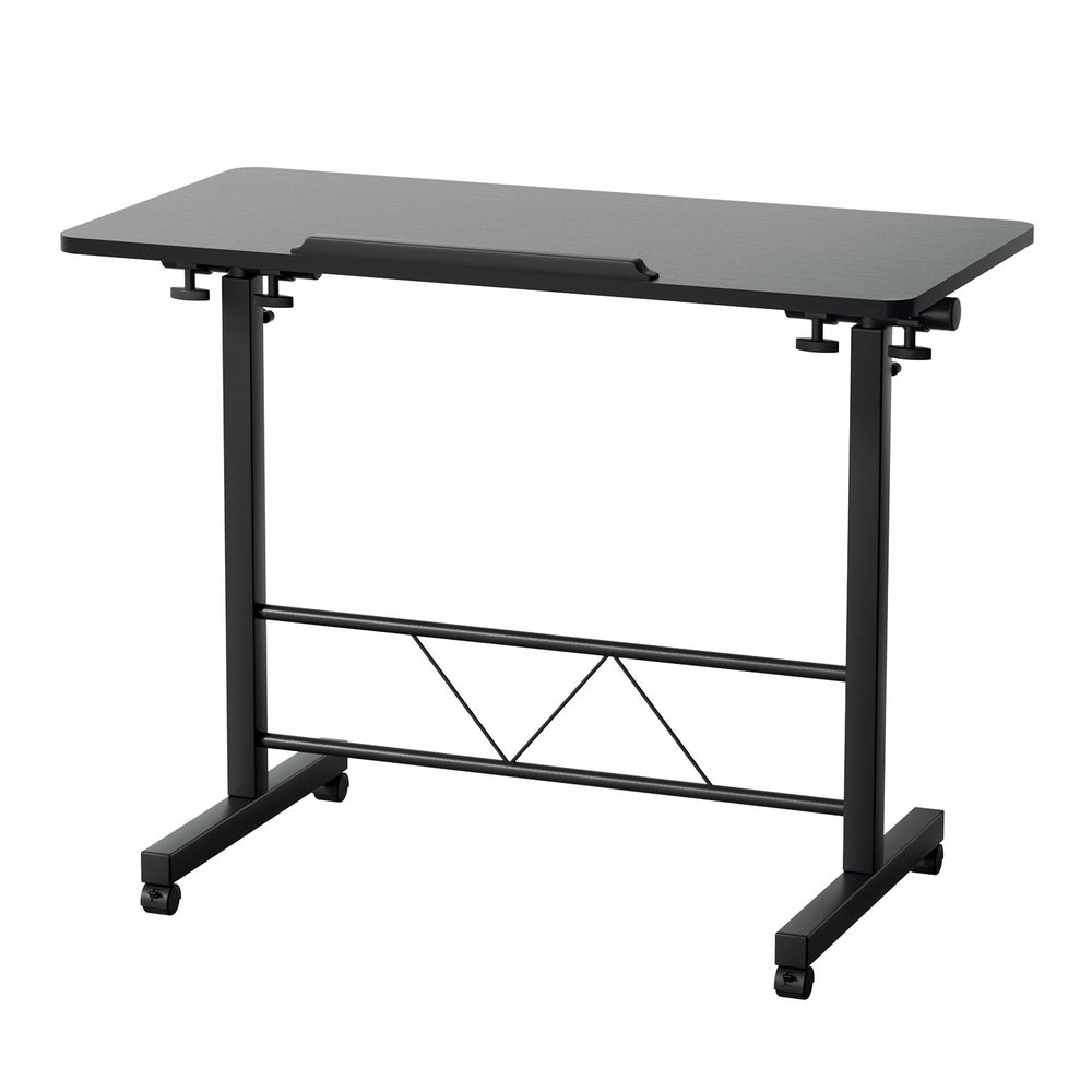 Artiss Laptop Desk Table Height Adjustable Wooden Bed Side Tables 80CM Black - TRENDZ