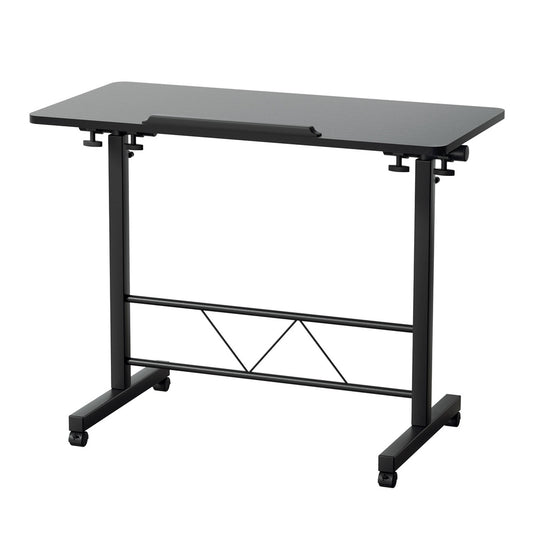 Artiss Laptop Desk Table Height Adjustable Wooden Bed Side Tables 80CM Black - TRENDZ