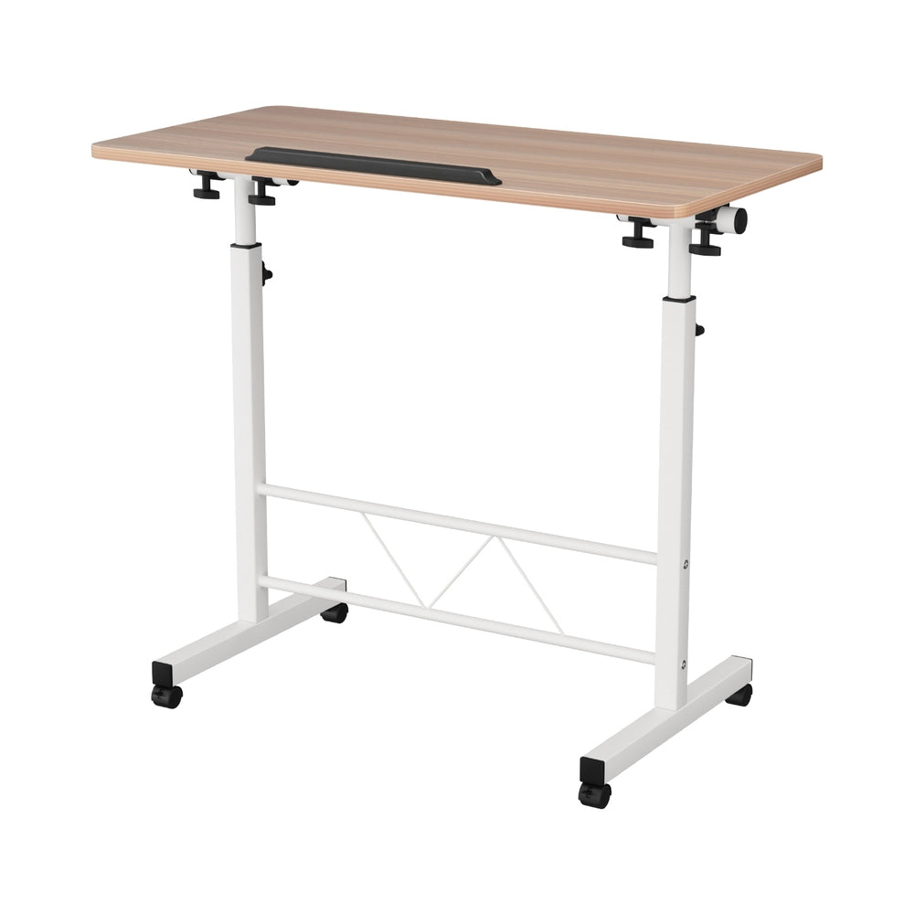 Artiss Laptop Desk Table Adjustable 80CM Light Wood - TRENDZ