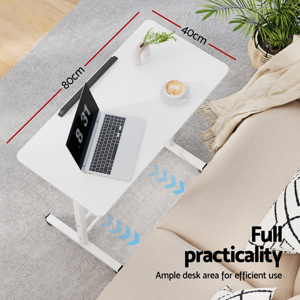 Artiss Laptop Desk Table Adjustable 80CM White - TRENDZ