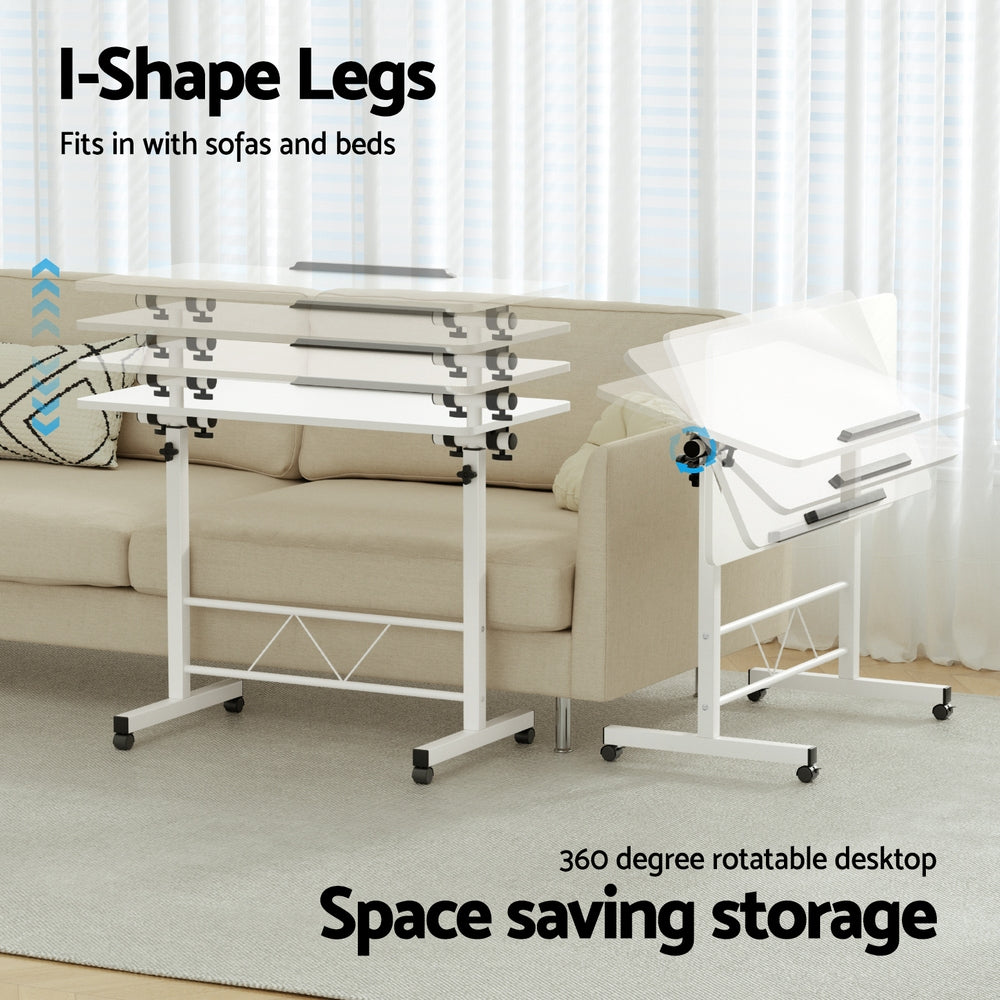 Artiss Laptop Desk Table Adjustable 80CM White - TRENDZ