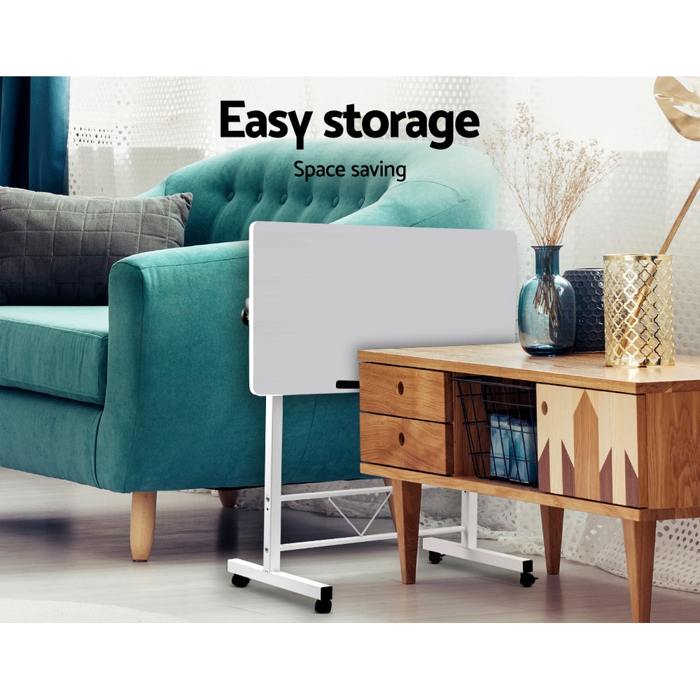 Artiss Laptop Desk Table Adjustable 80CM White - TRENDZ