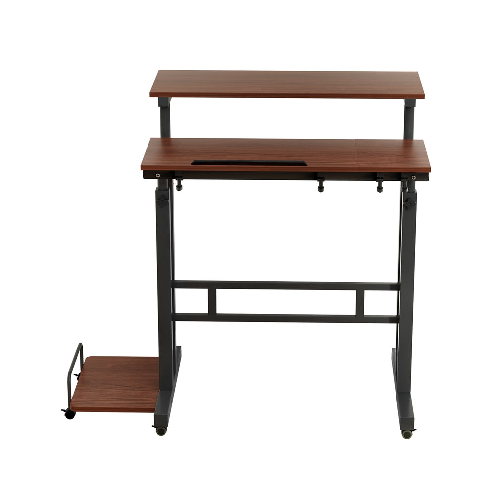 Artiss Laptop Desk Table Adjustable Dark Wood 80CM - TRENDZ