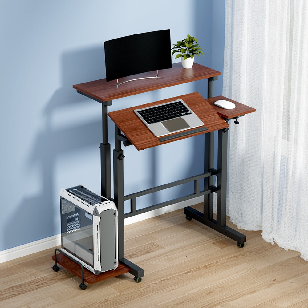 Artiss Laptop Desk Table Adjustable Dark Wood 80CM - TRENDZ
