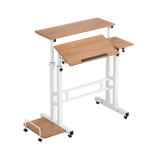 Artiss Laptop Desk Table Adjustable Light Wood 80CM - TRENDZ