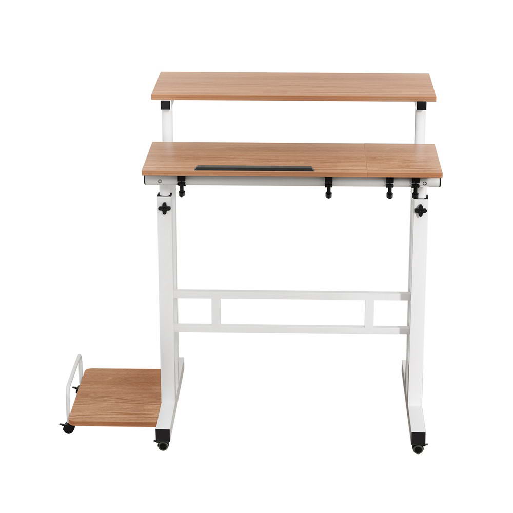 Artiss Laptop Desk Table Adjustable Light Wood 80CM - TRENDZ