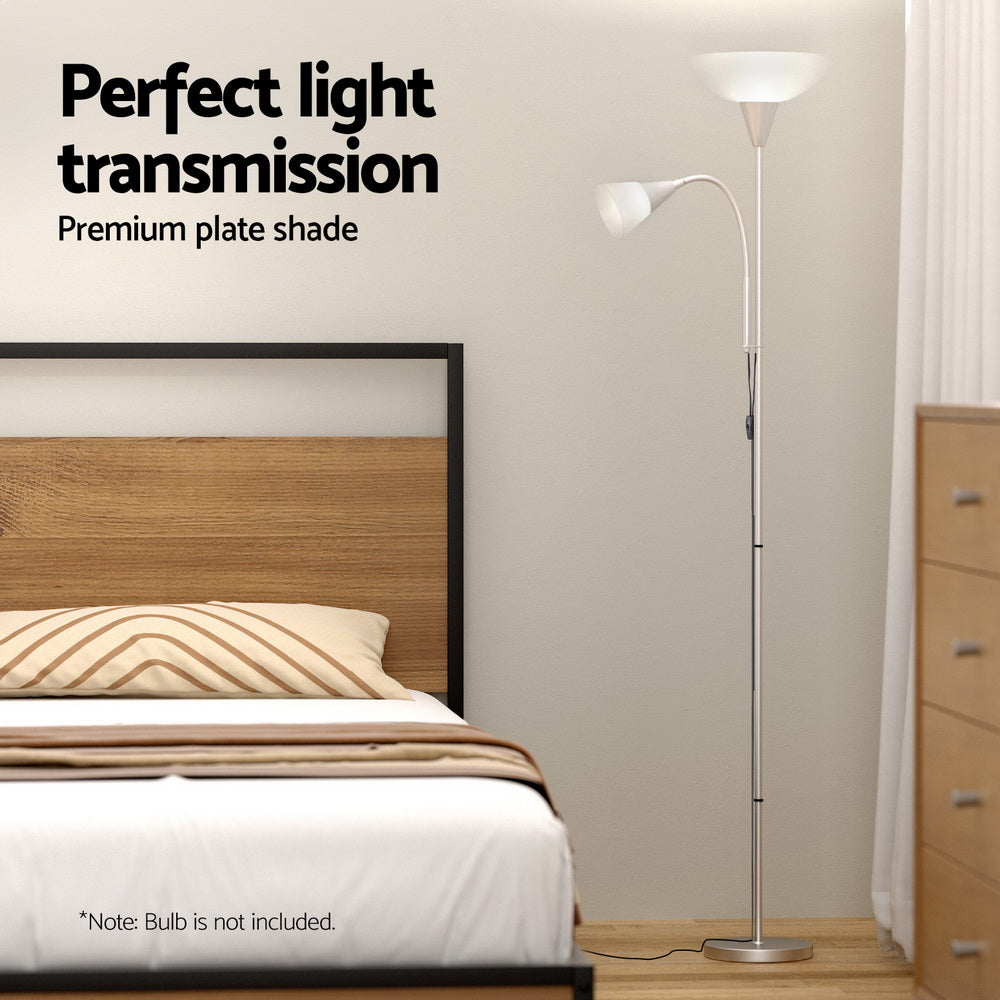 Artiss Floor Lamp Mother and Child Modern Home Living Room Office Reading Silver - TRENDZ