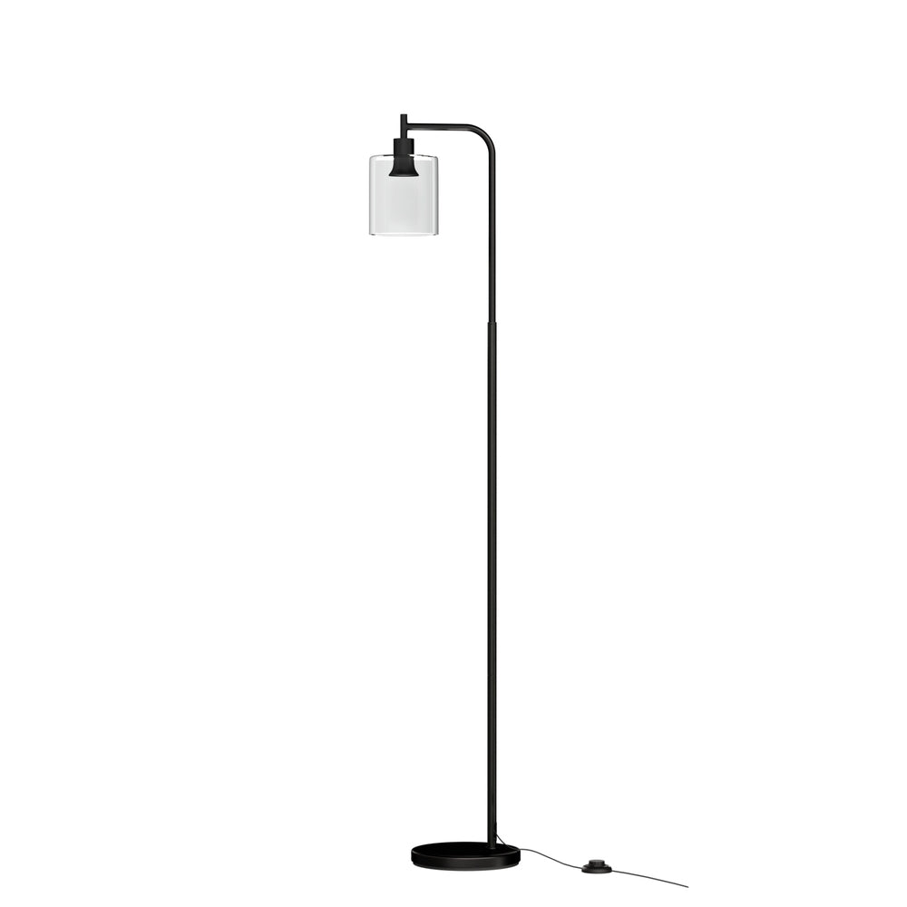 Artiss Floor Lamp Light Stand Modern Home Living Room Office Reading Glass Shade Black - TRENDZ