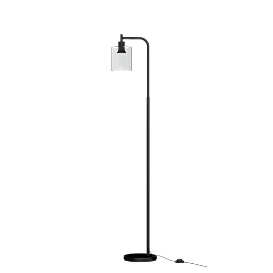 Artiss Floor Lamp Light Stand Modern Home Living Room Office Reading Glass Shade Black - TRENDZ