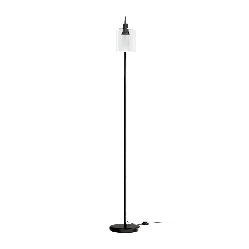Artiss Floor Lamp Light Stand Modern Home Living Room Office Reading Glass Shade Black - TRENDZ