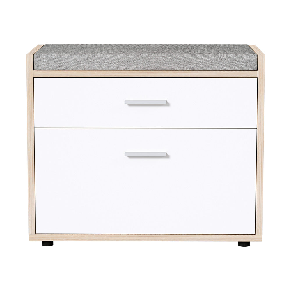 Artiss Shoe Rack Cabinet Bench 8 Pairs White Niva - TRENDZ