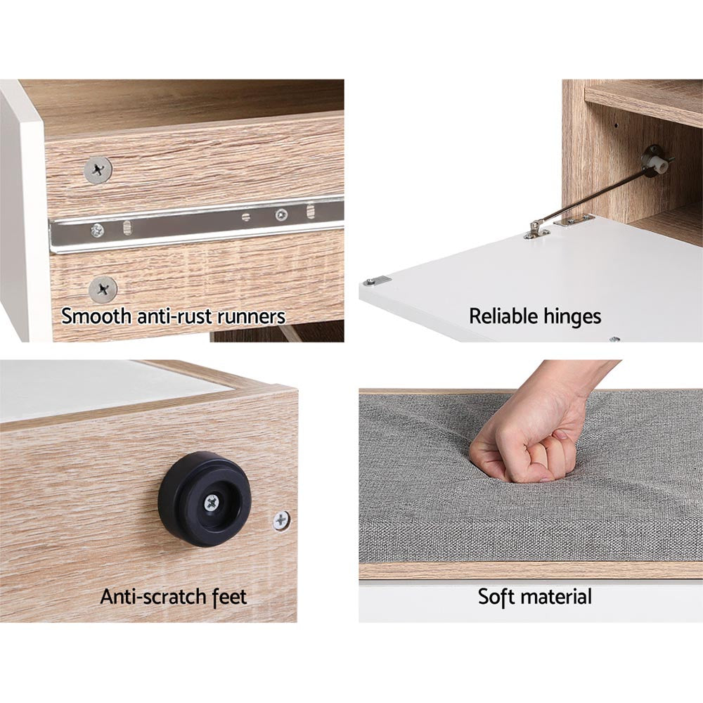 Artiss Shoe Rack Cabinet Bench 8 Pairs White Niva - TRENDZ