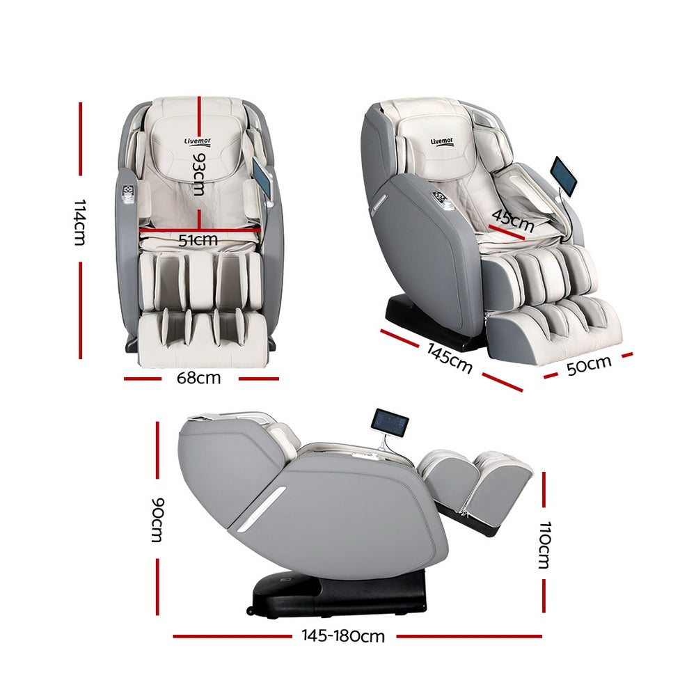 Livemor 4D Massage Chair Electric Recliner Home Massager Gary - TRENDZ