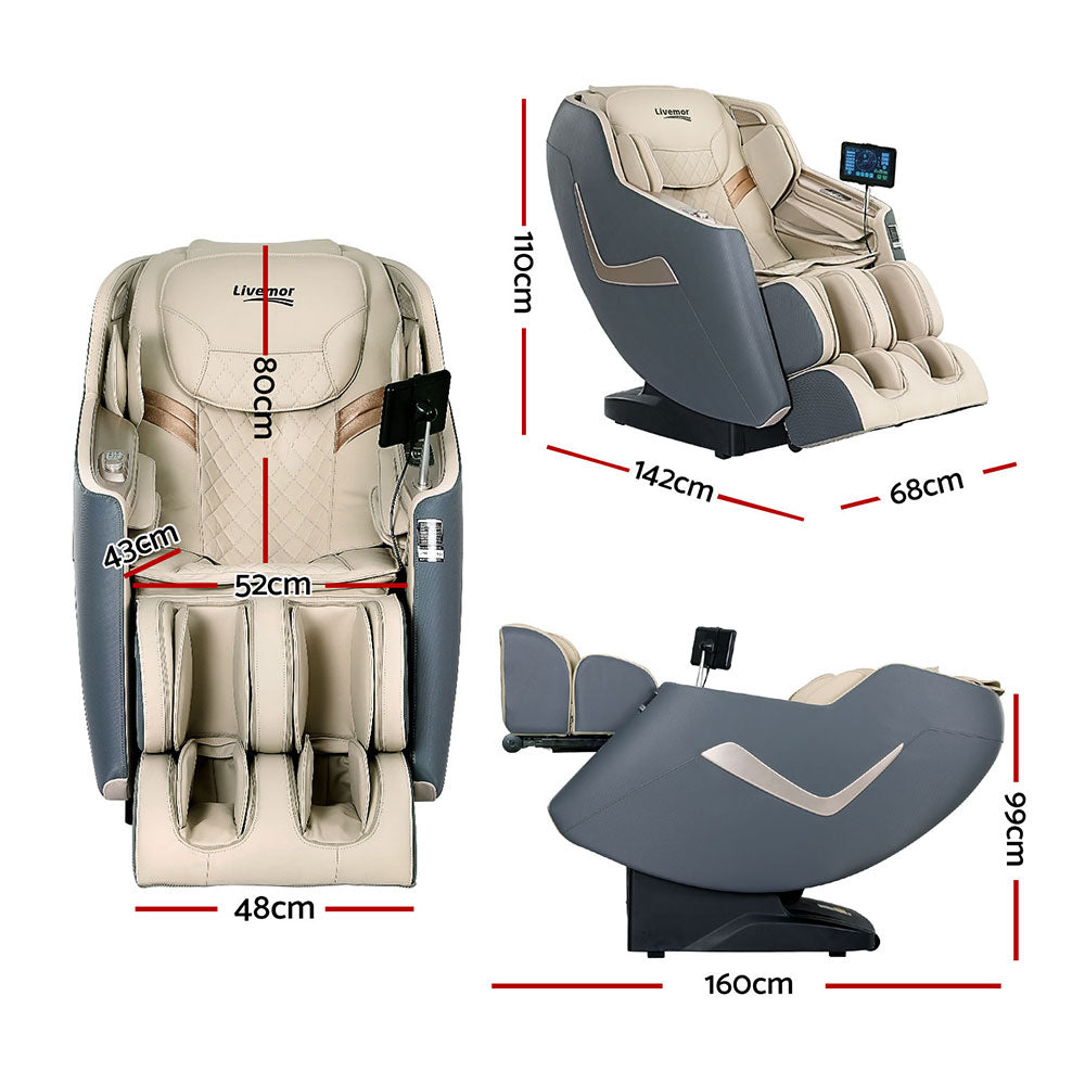 Livemor Massage Chair Electric Recliner Home Massager 3D Opal - TRENDZ