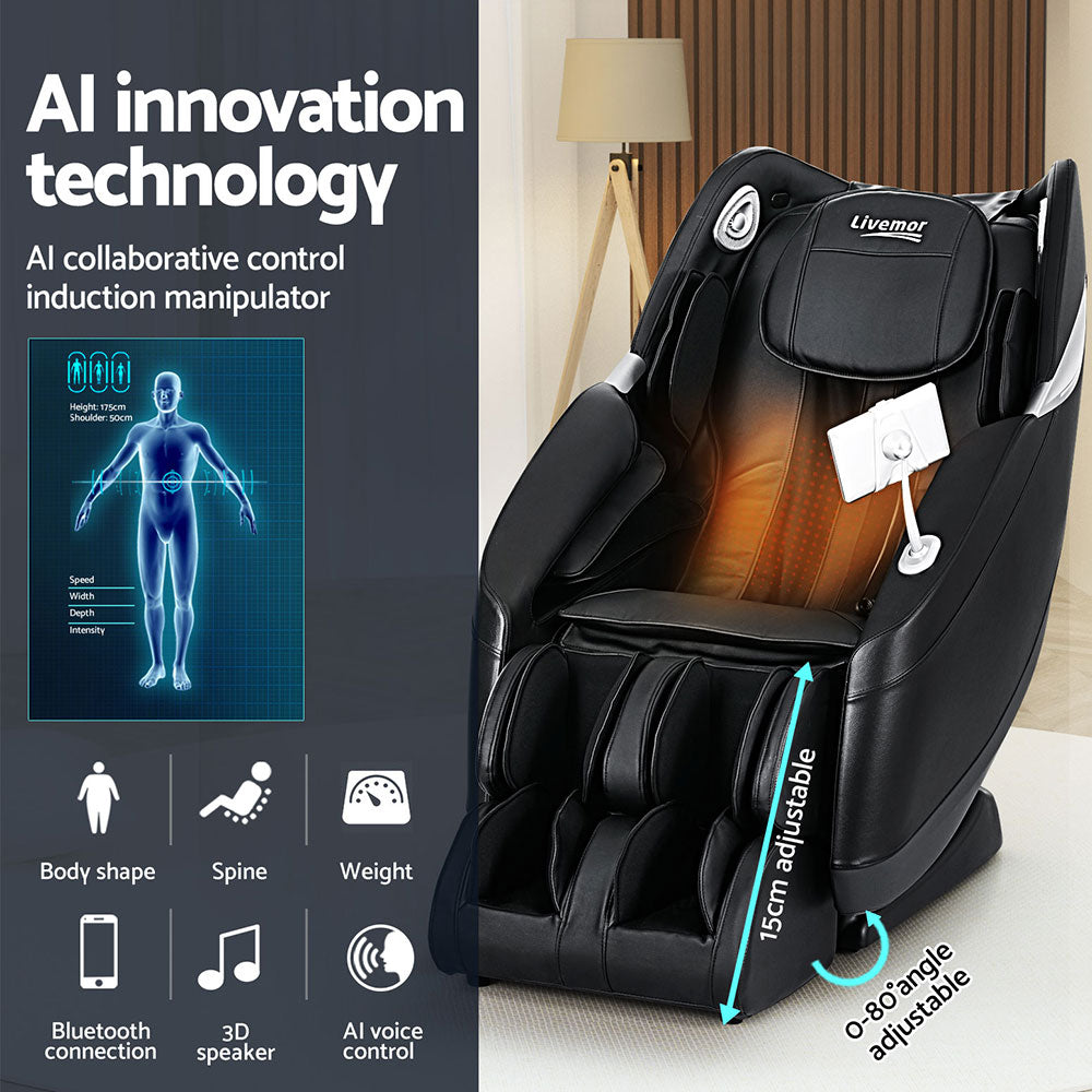Livemor Massage Chair Electric Recliner Home 3D Massager Flynn - TRENDZ